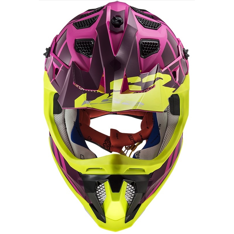 Motocrossowy kask LS2 MX470 Subverter Troop różowo-fluo żółty wyprzedaż