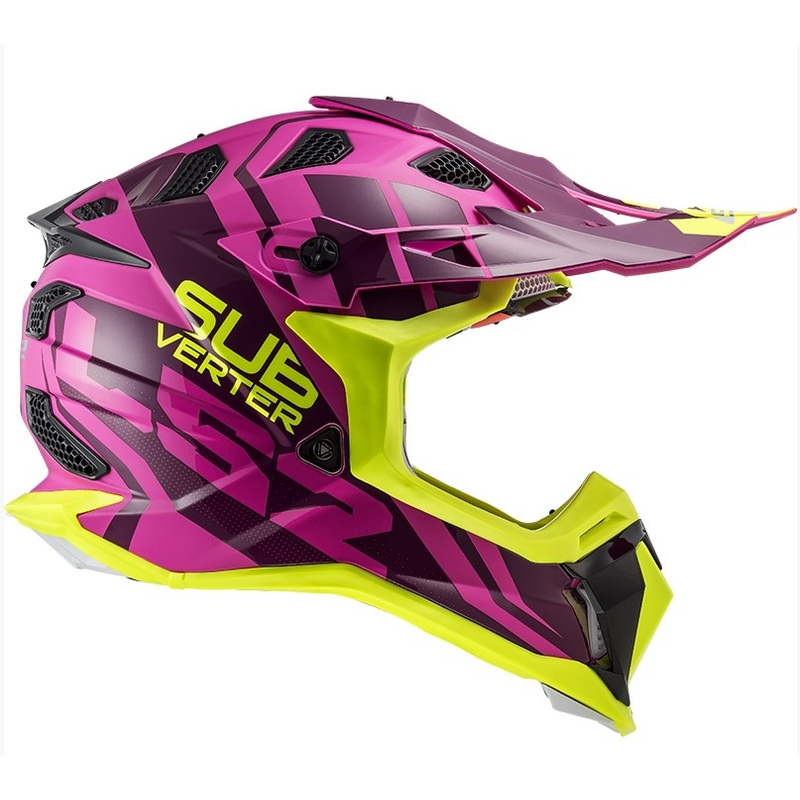 Motocrossowy kask LS2 MX470 Subverter Troop różowo-fluo żółty wyprzedaż