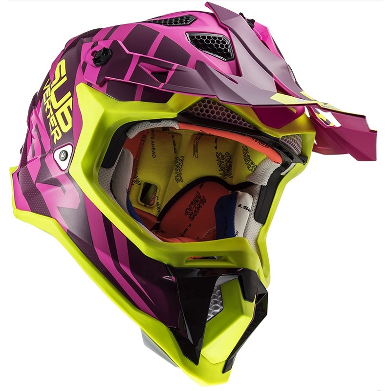 Motocrossowy kask LS2 MX470 Subverter Troop różowo-fluo żółty wyprzedaż