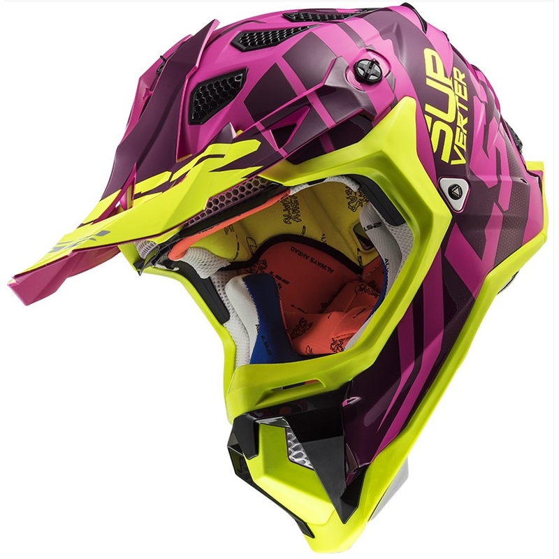 Motocrossowy kask LS2 MX470 Subverter Troop różowo-fluo żółty wyprzedaż