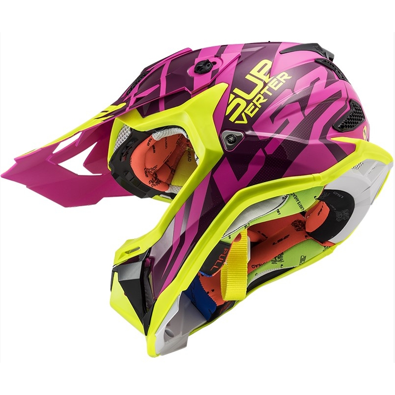 Motocrossowy kask LS2 MX470 Subverter Troop różowo-fluo żółty wyprzedaż