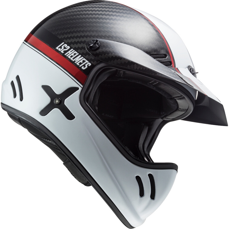 Motocrossowy kask LS2 MX471 Xtra Yard biało-czarno-czerwony
