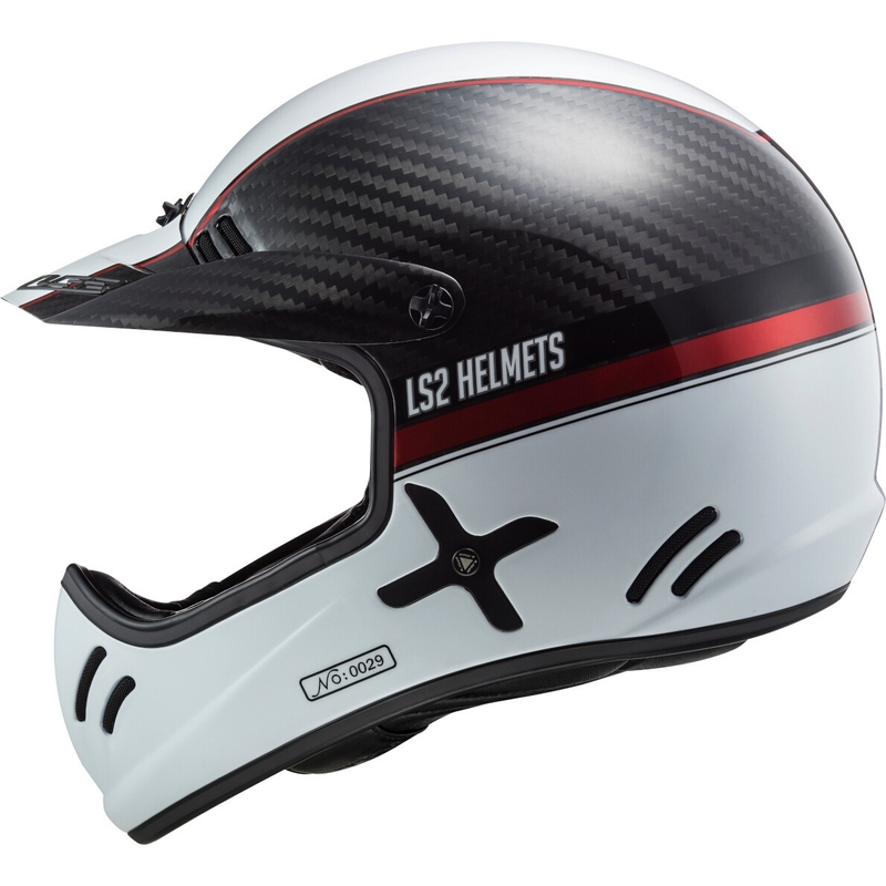 Motocrossowy kask LS2 MX471 Xtra Yard biało-czarno-czerwony