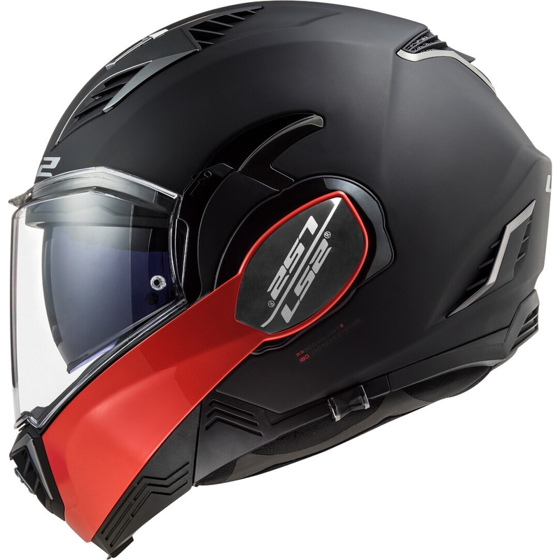 Kask z podnoszoną szczęką LS2 FF900 Valiant II Hammer czarno-czerwony wyprzedaż