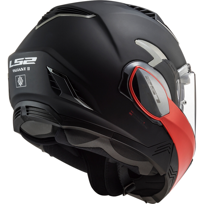 Kask z podnoszoną szczęką LS2 FF900 Valiant II Hammer czarno-czerwony wyprzedaż