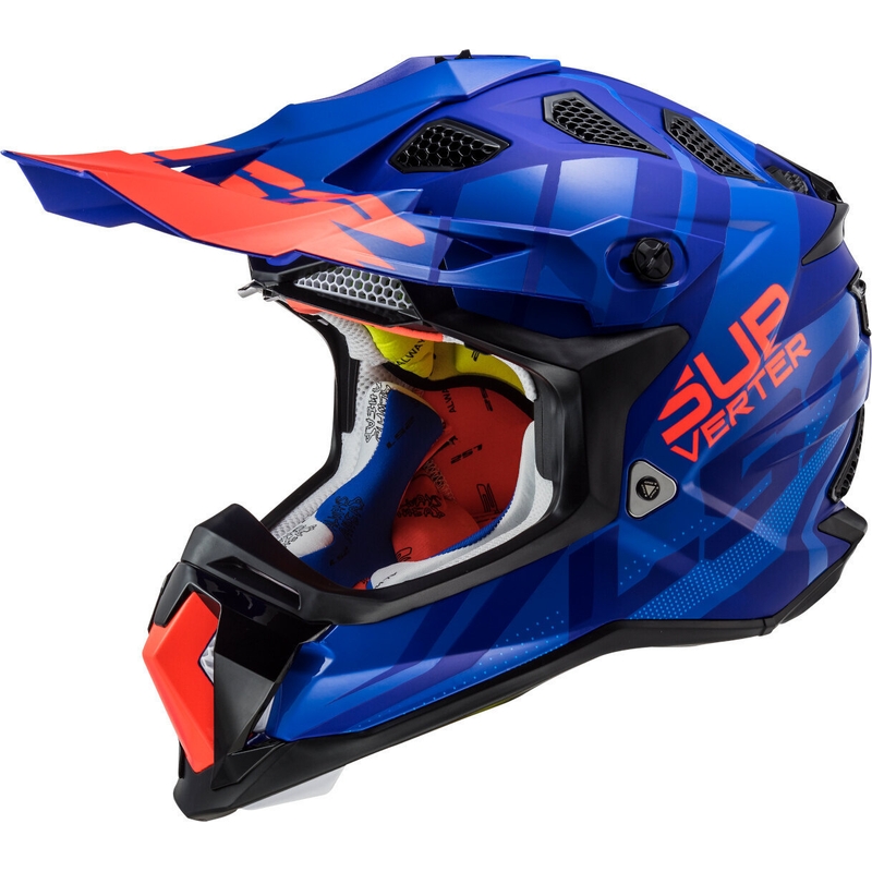 Motocrossowy kask LS2 MX470 Subverter Troop niebiesko-pomarańczowy wyprzedaż
