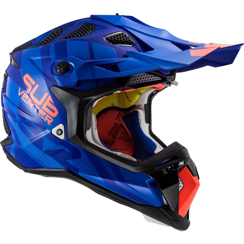 Motocrossowy kask LS2 MX470 Subverter Troop niebiesko-pomarańczowy wyprzedaż