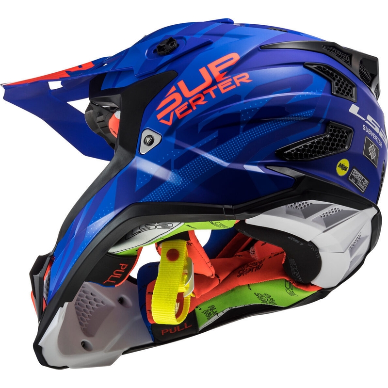 Motocrossowy kask LS2 MX470 Subverter Troop niebiesko-pomarańczowy wyprzedaż