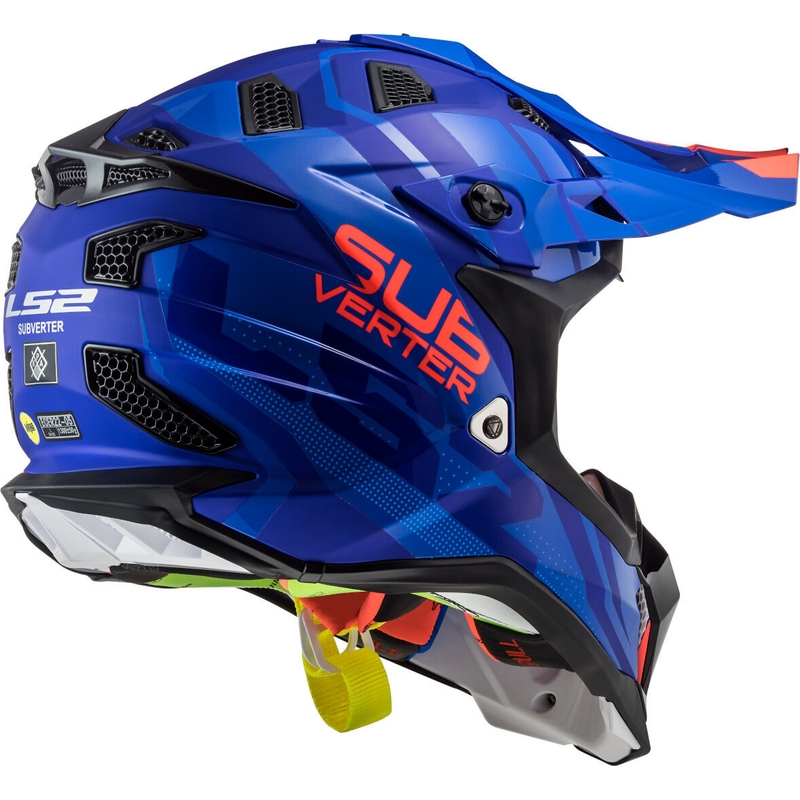 Motocrossowy kask LS2 MX470 Subverter Troop niebiesko-pomarańczowy wyprzedaż