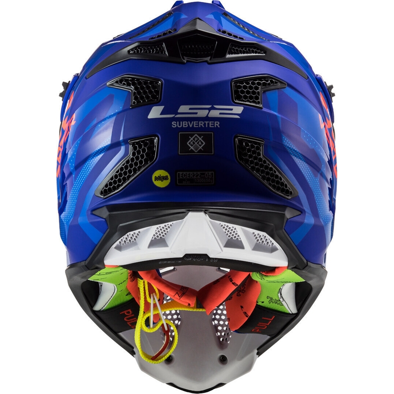 Motocrossowy kask LS2 MX470 Subverter Troop niebiesko-pomarańczowy wyprzedaż