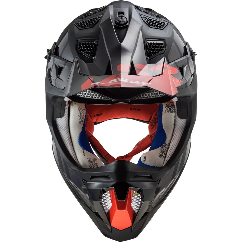 Motocrossowy kask LS2 MX470 Subverter Troop czarno-czerwony