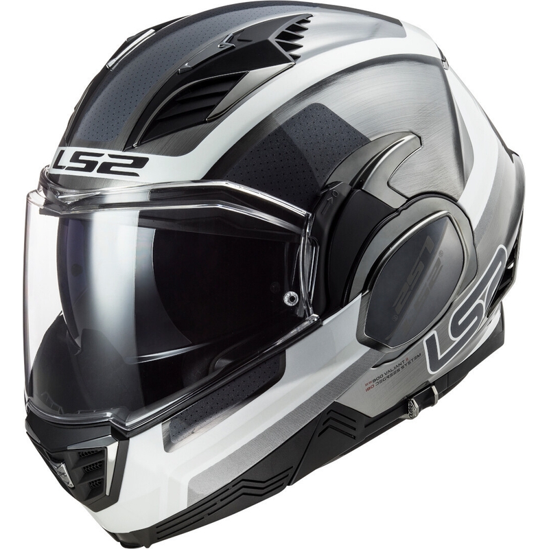 Kask z podnoszoną szczęką LS2 FF900 Valiant II Orbit Jeans czarno-srebrno-biały