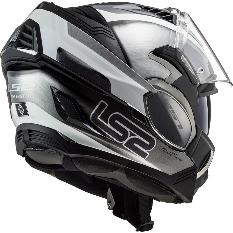 Kask z podnoszoną szczęką LS2 FF900 Valiant II Orbit Jeans czarno-srebrno-biały