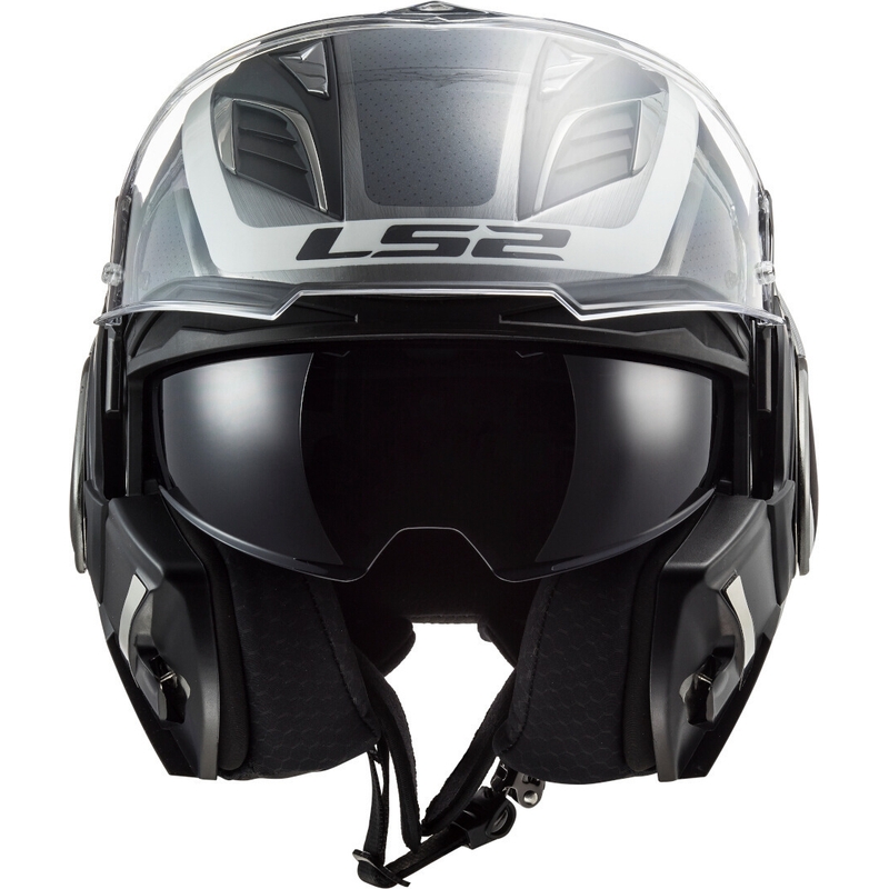 Kask z podnoszoną szczęką LS2 FF900 Valiant II Orbit Jeans czarno-srebrno-biały