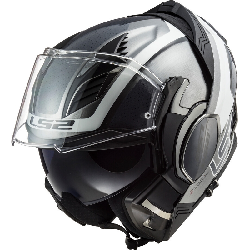 Kask z podnoszoną szczęką LS2 FF900 Valiant II Orbit Jeans czarno-srebrno-biały