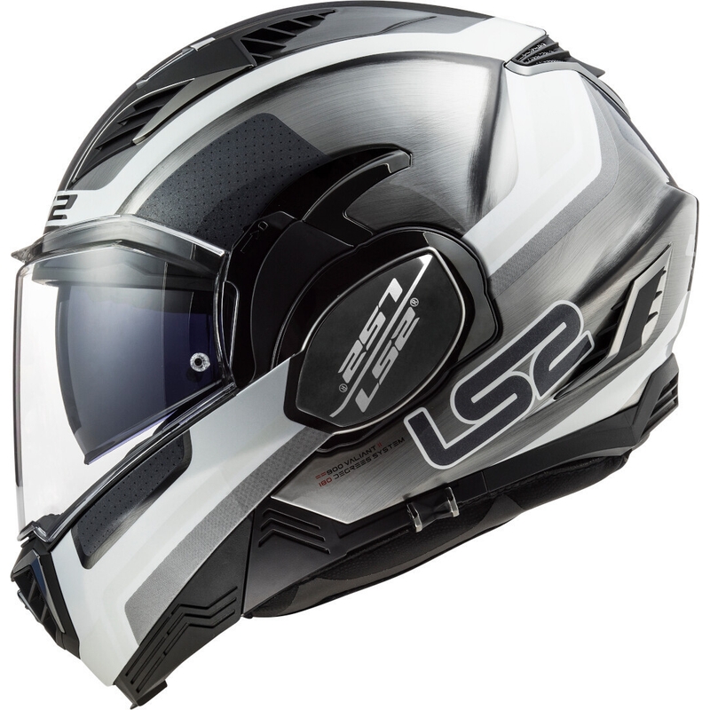 Kask z podnoszoną szczęką LS2 FF900 Valiant II Orbit Jeans czarno-srebrno-biały