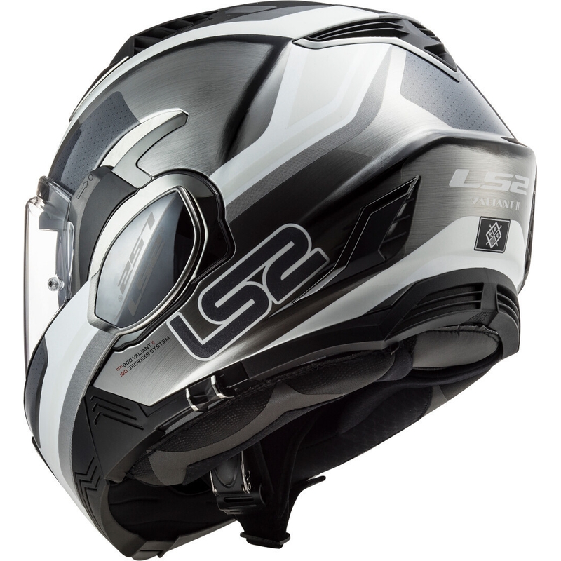 Kask z podnoszoną szczęką LS2 FF900 Valiant II Orbit Jeans czarno-srebrno-biały