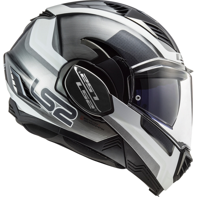 Kask z podnoszoną szczęką LS2 FF900 Valiant II Orbit Jeans czarno-srebrno-biały