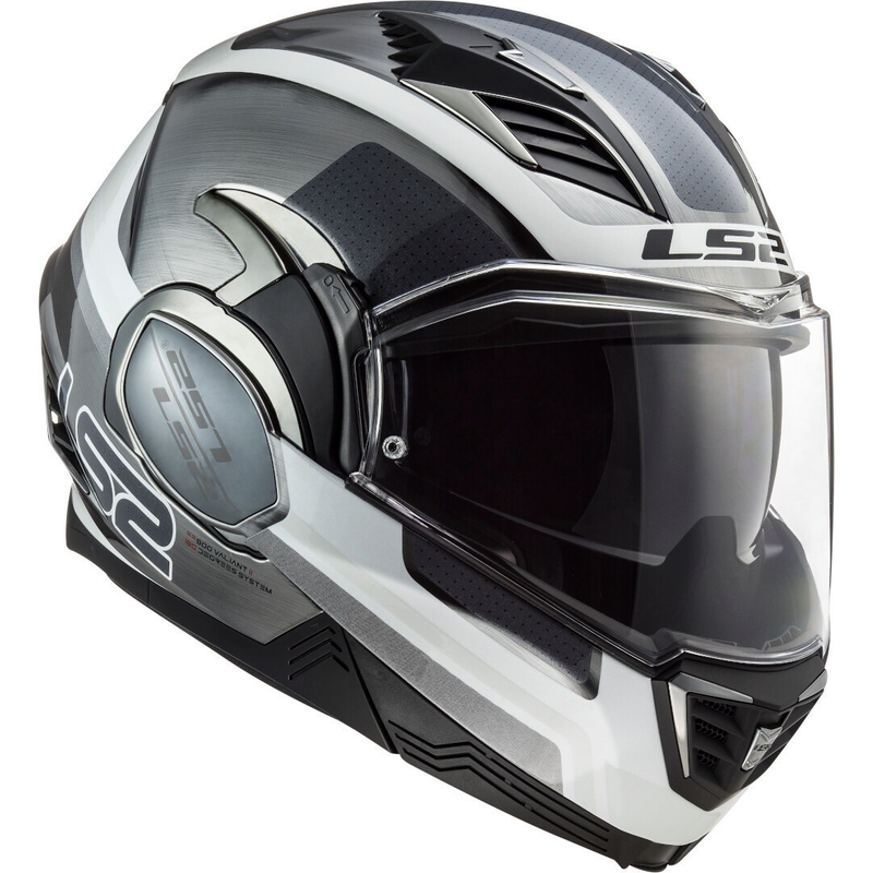 Kask z podnoszoną szczęką LS2 FF900 Valiant II Orbit Jeans czarno-srebrno-biały