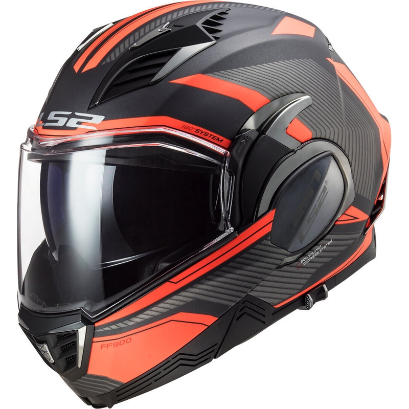Kask z podnoszoną szczęką LS2 FF900 Valiant II Revo tytanowo-fluo pomarańczowy