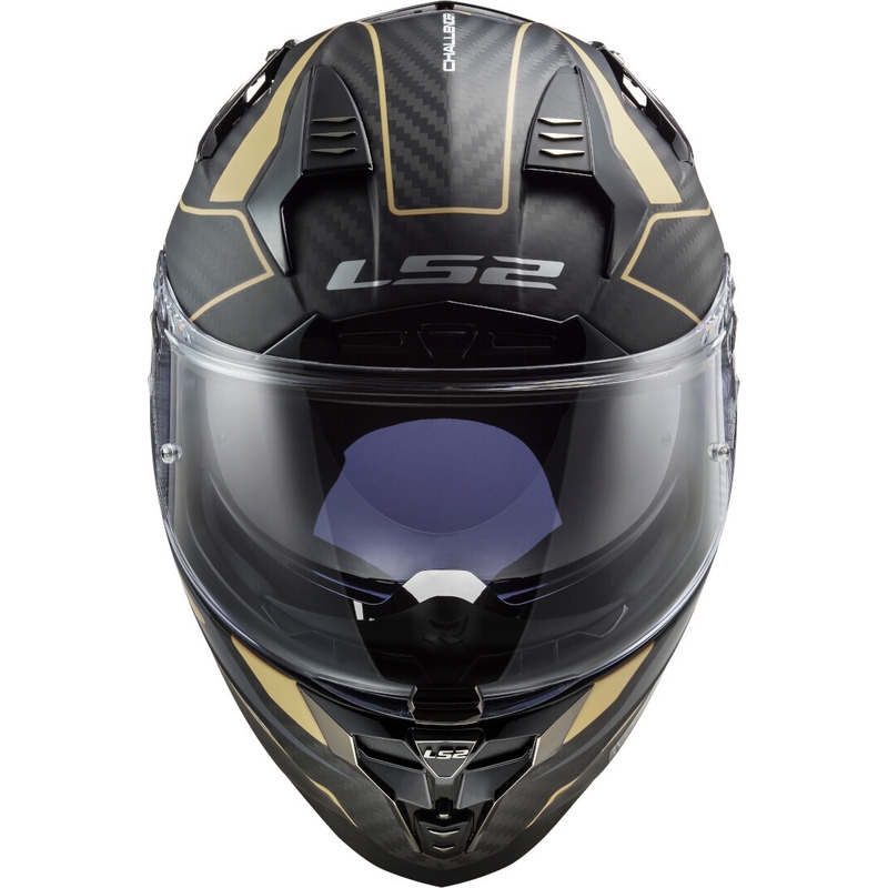 Integralny kask motocyklowy LS2 FF327 Challenger C Grid czarno-złoty wyprzedaż