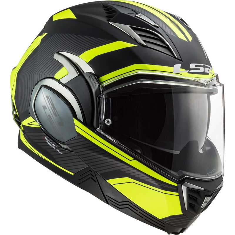 Kask z podnoszoną szczęką LS2 FF900 Valiant II Revo czarno-fluo żółta