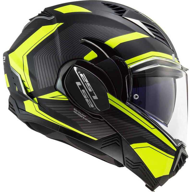 Kask z podnoszoną szczęką LS2 FF900 Valiant II Revo czarno-fluo żółta