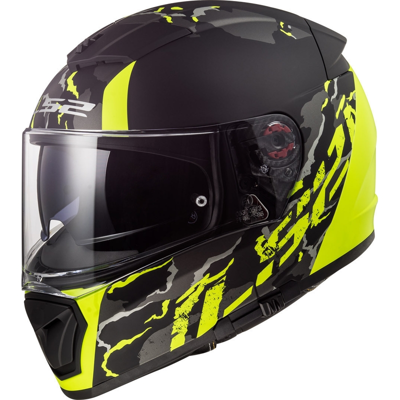 Integralny kask motocyklowy LS2 FF390 Breaker Feline czarno-fluo żółty wyprzedaż