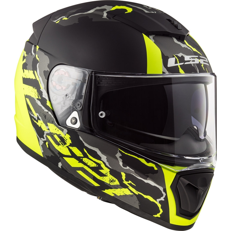 Integralny kask motocyklowy LS2 FF390 Breaker Feline czarno-fluo żółty wyprzedaż