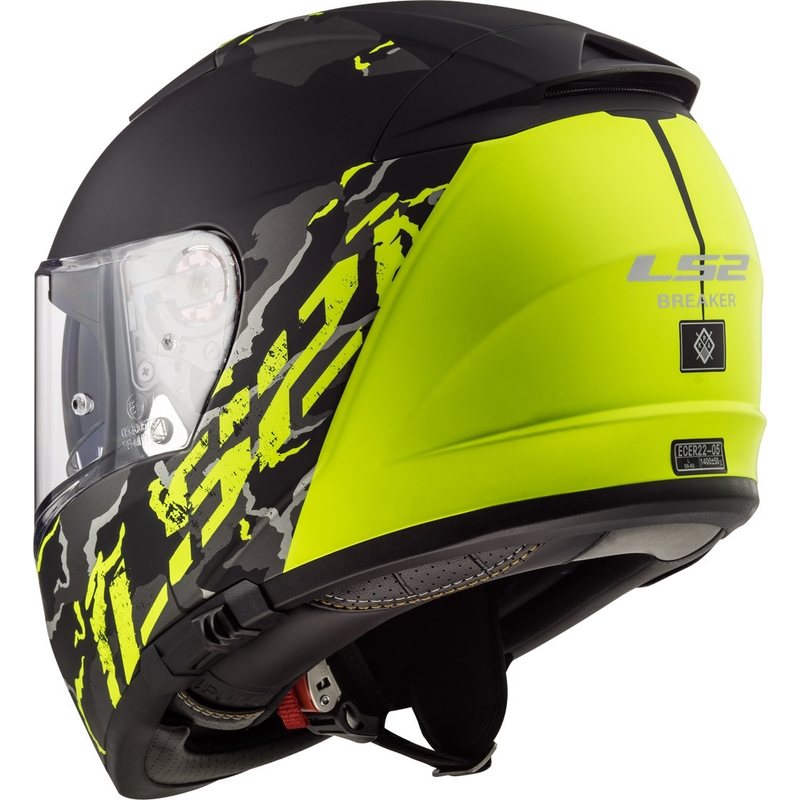 Integralny kask motocyklowy LS2 FF390 Breaker Feline czarno-fluo żółty wyprzedaż