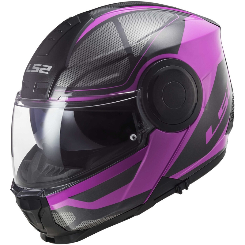 Szczękowy kask motocyklowy LS2 FF902 Scope Axis czarno-fioletowy