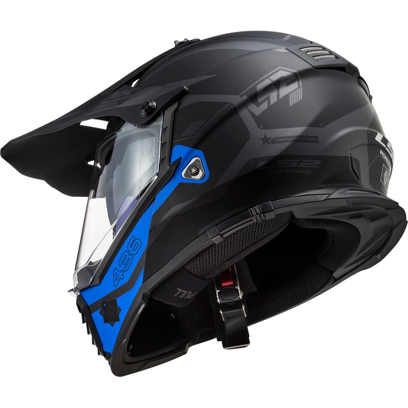 Enduro kask LS2 MX436 Pioneer EVO Cobra czarno-niebieski