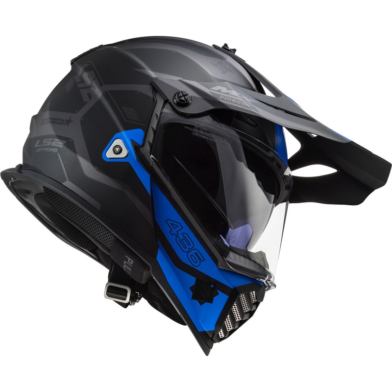 Enduro kask LS2 MX436 Pioneer EVO Cobra czarno-niebieski