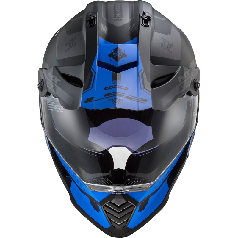 Enduro kask LS2 MX436 Pioneer EVO Cobra czarno-niebieski