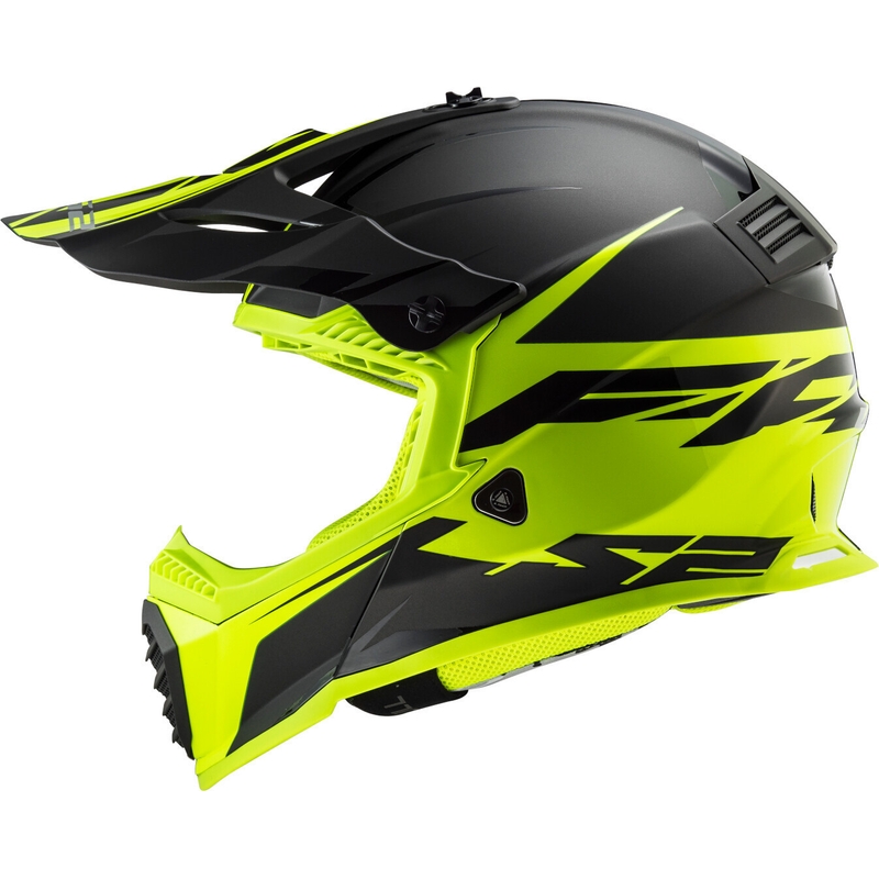 Motocrossowy kask LS2 MX437 Fast Evo Roar czarno-fluo żółty
