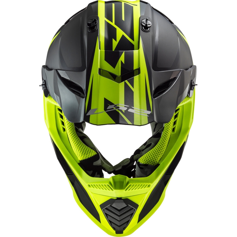 Motocrossowy kask LS2 MX437 Fast Evo Roar czarno-fluo żółty