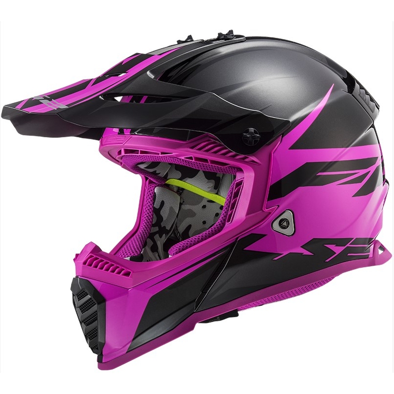 Motocrossowy kask LS2 MX437 Fast Evo Roar czarno-fioletowy