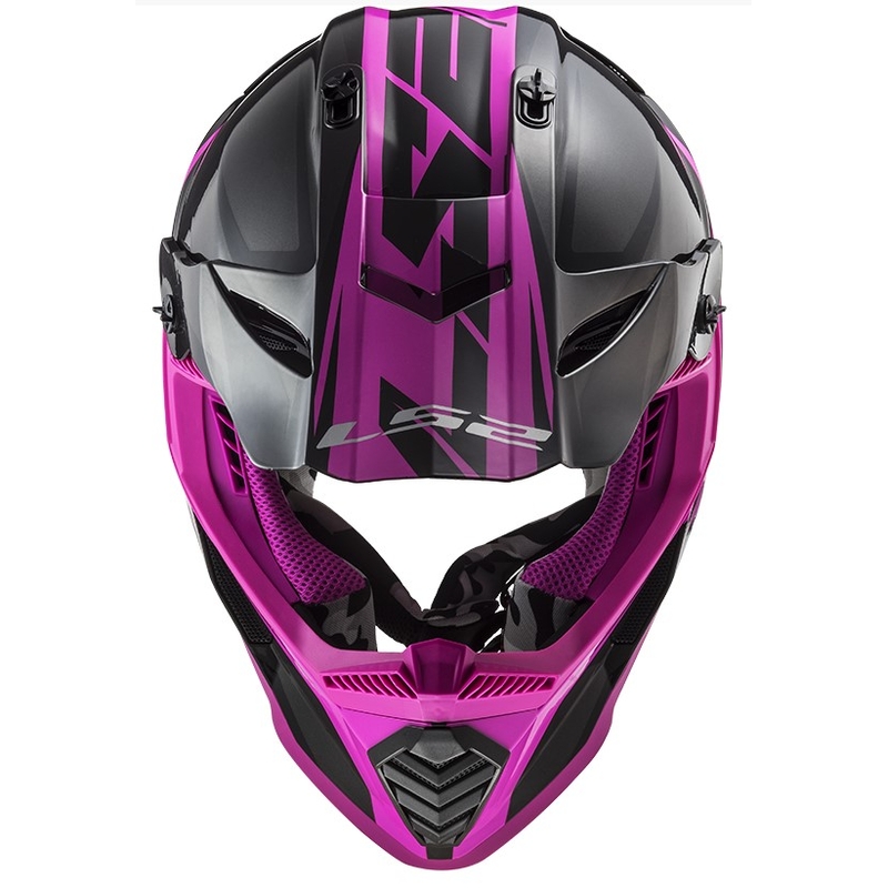 Motocrossowy kask LS2 MX437 Fast Evo Roar czarno-fioletowy