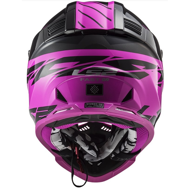 Motocrossowy kask LS2 MX437 Fast Evo Roar czarno-fioletowy