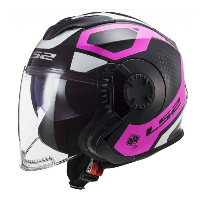 Otwarty kask motocyklowy LS2 OF570 Verso Marker czarno-fioletowy