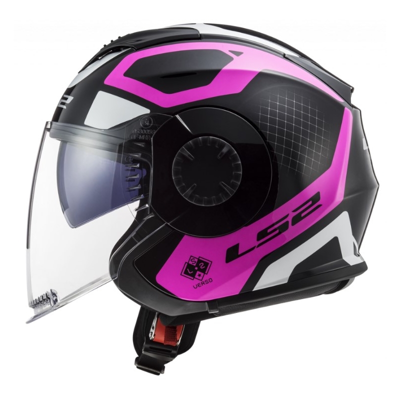 Otwarty kask motocyklowy LS2 OF570 Verso Marker czarno-fioletowy