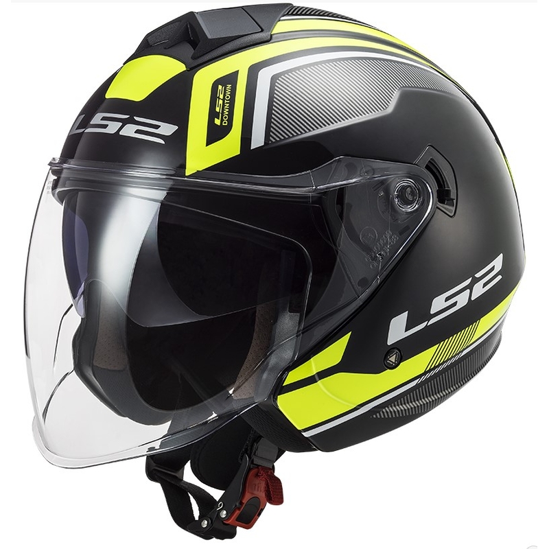 Otwarty kask motocyklowy LS2 OF573 Twister II Flix czano-fluo żółty