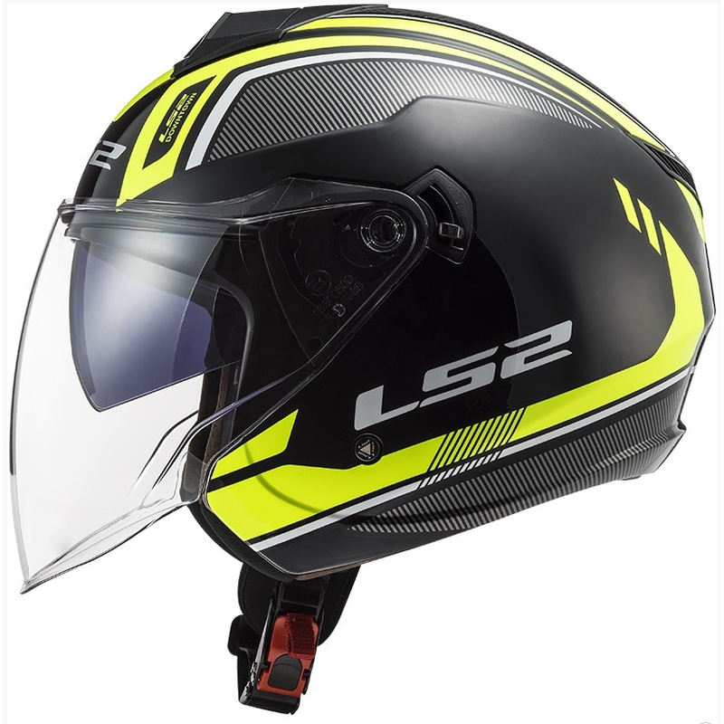 Otwarty kask motocyklowy LS2 OF573 Twister II Flix czano-fluo żółty