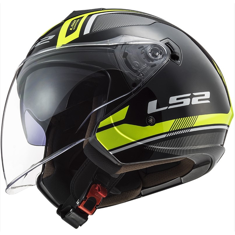 Otwarty kask motocyklowy LS2 OF573 Twister II Flix czano-fluo żółty