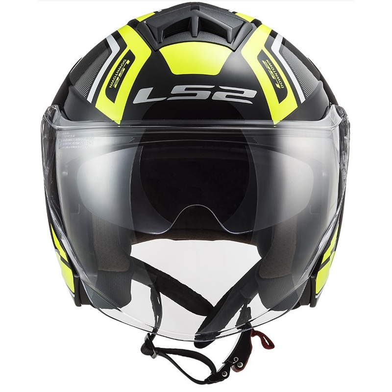 Otwarty kask motocyklowy LS2 OF573 Twister II Flix czano-fluo żółty