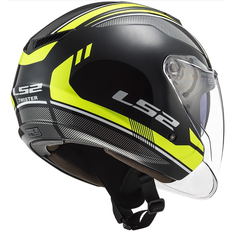 Otwarty kask motocyklowy LS2 OF573 Twister II Flix czano-fluo żółty