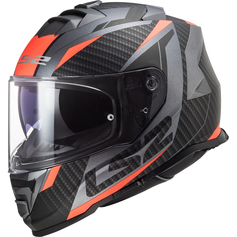 Integralny kask motocyklowy LS2 FF800 Storm Racer tytanowo-fluo pomarańczowy