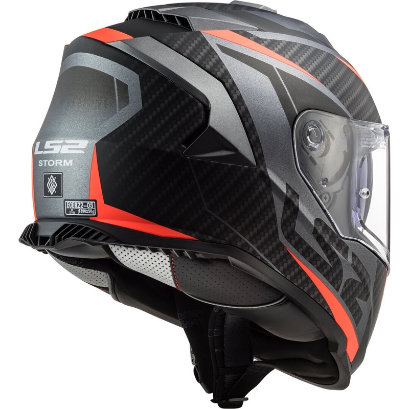 Integralny kask motocyklowy LS2 FF800 Storm Racer tytanowo-fluo pomarańczowy
