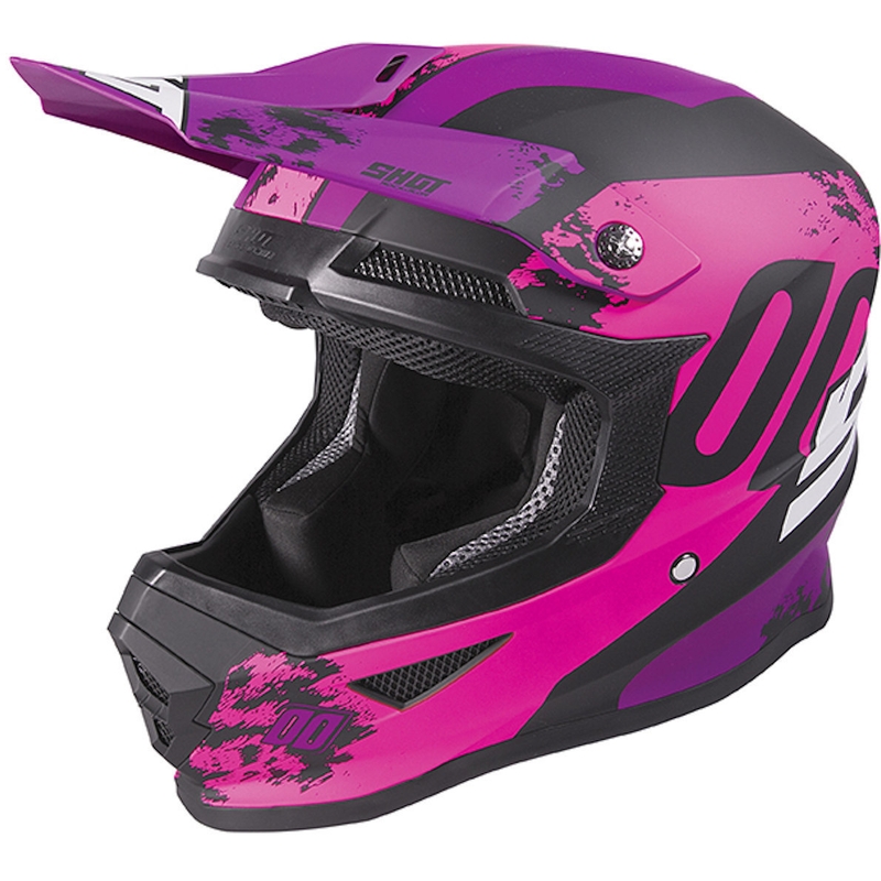Motocrossowy kask Shot Furious Shadow różowo-fioletowy