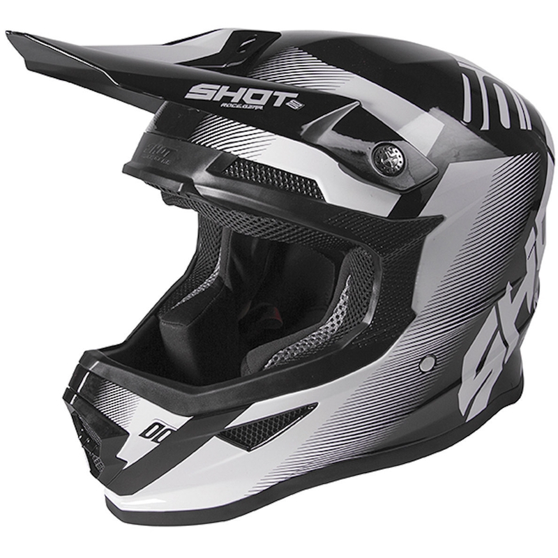 Motocrossowy kask Shot Furious Trust czarno-biały wyprzedaż